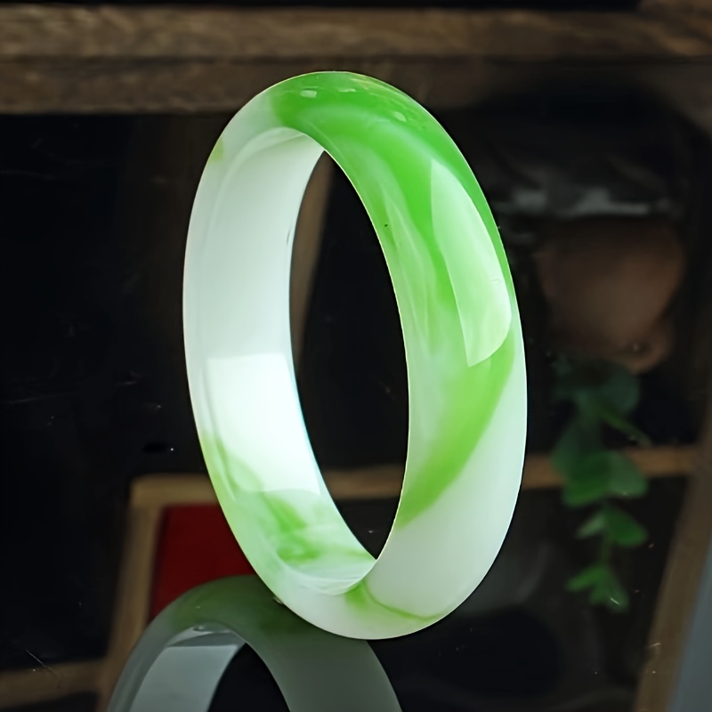 Natural High Ice Snowflake Imitation Jade Bangle